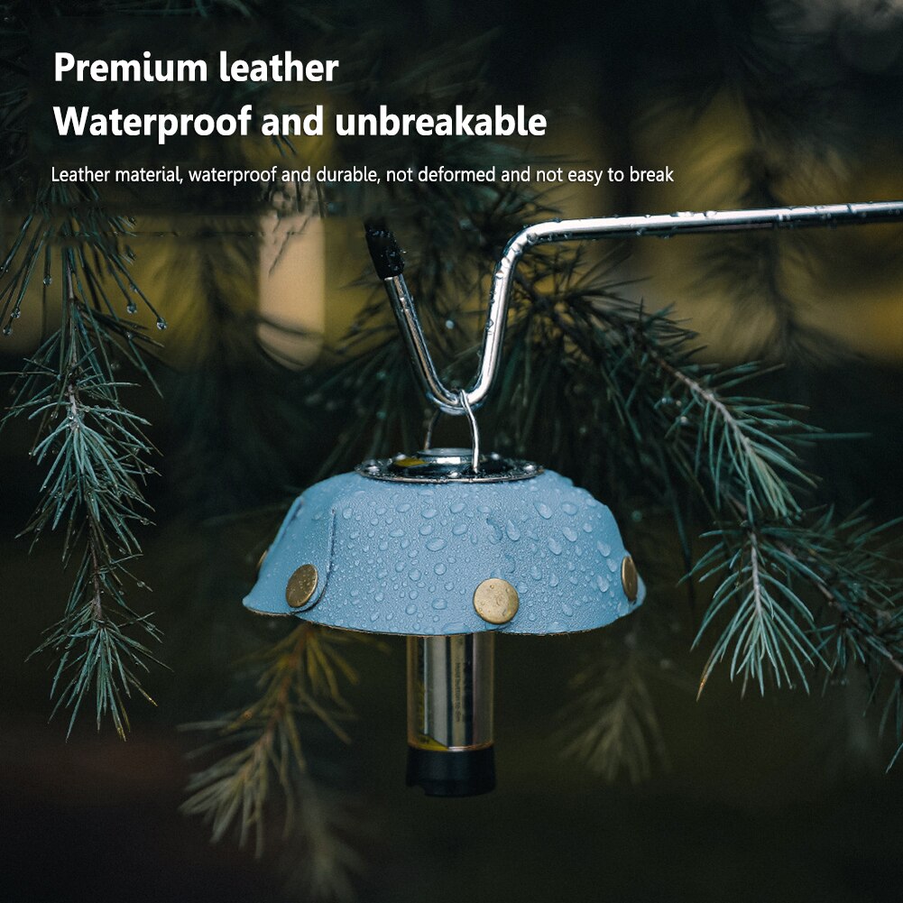 Cheap Goat Tents Leather Camping Tent Lantern Lamps Shade Outdoors Hiking Light Hood Caps Camping Rainproof Lighting Hanging Lamp Cover for GoalZ   